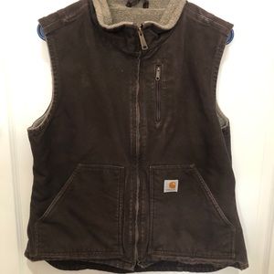 Carhartt Medium brown fleece lined vest